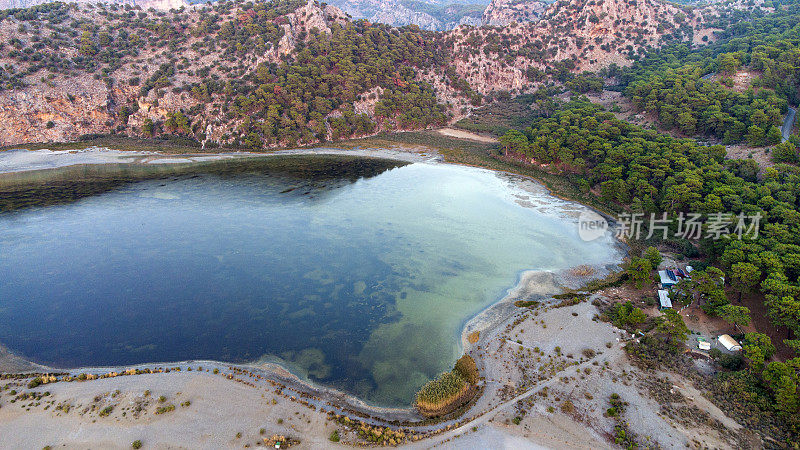 美丽的Mugla Dalyan Iztuzu鸟瞰图